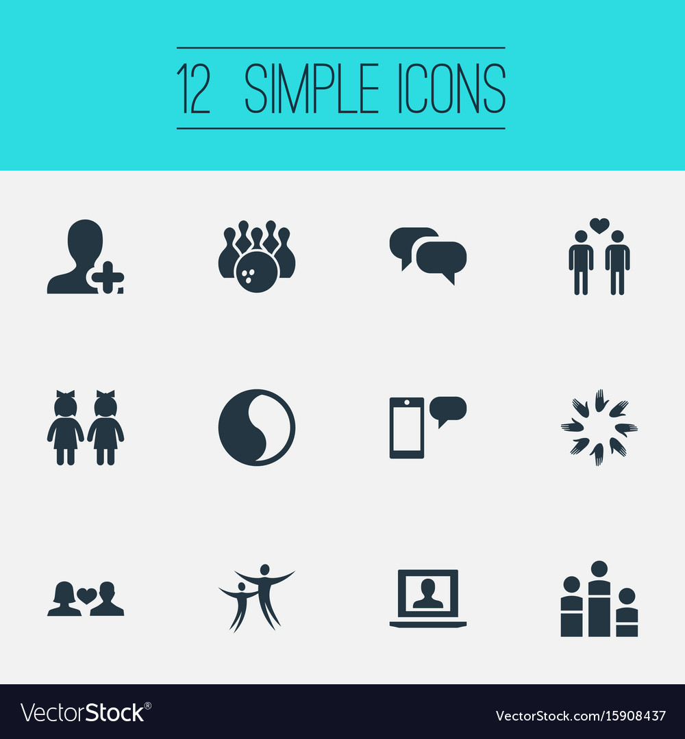 Set of simple icons element