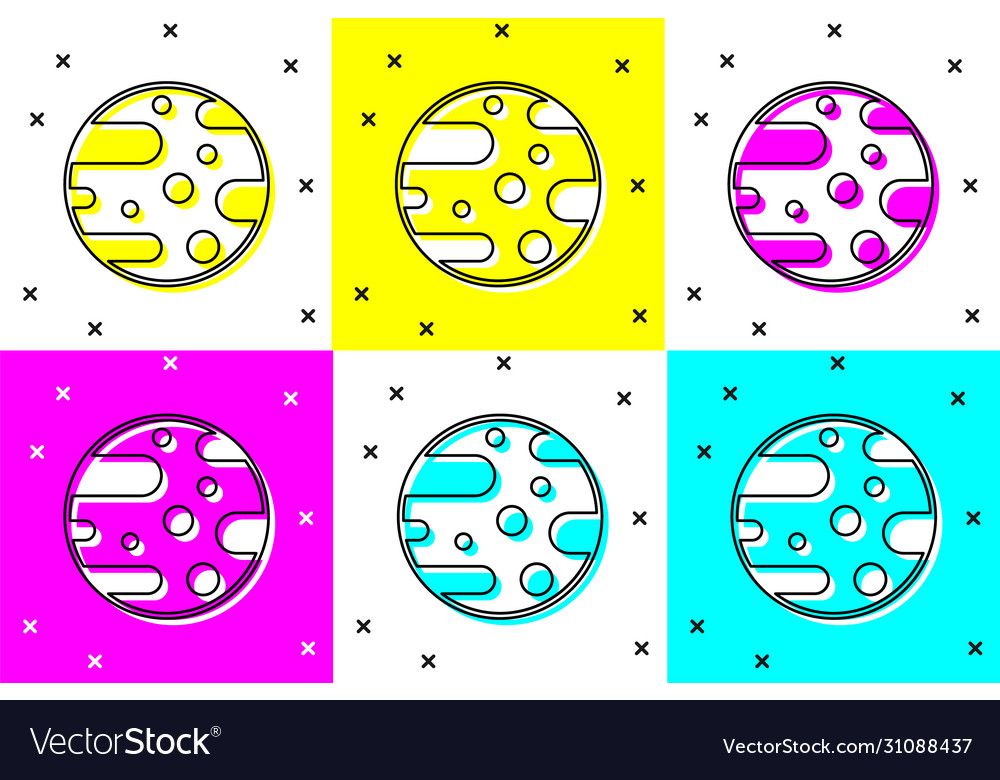 Set planet mars icon isolated on color background Vector Image Set planet mars icon isolated on color background