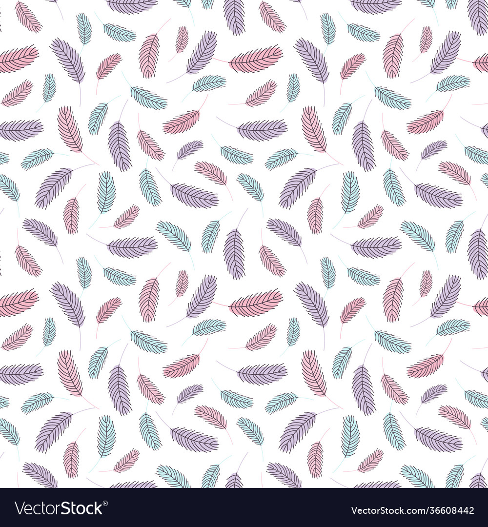 Bird feathers seamless pattern