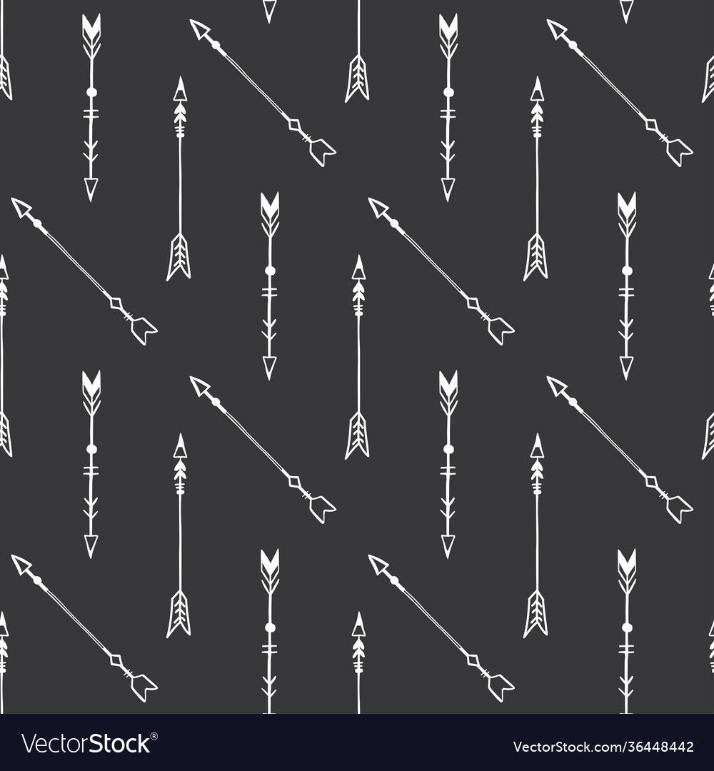 Cute hand drawn arrows seamless patterntribal