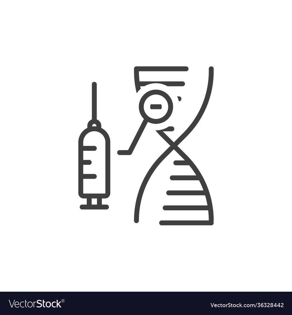 Dna based injection icon image vector image Dna based injection icon image