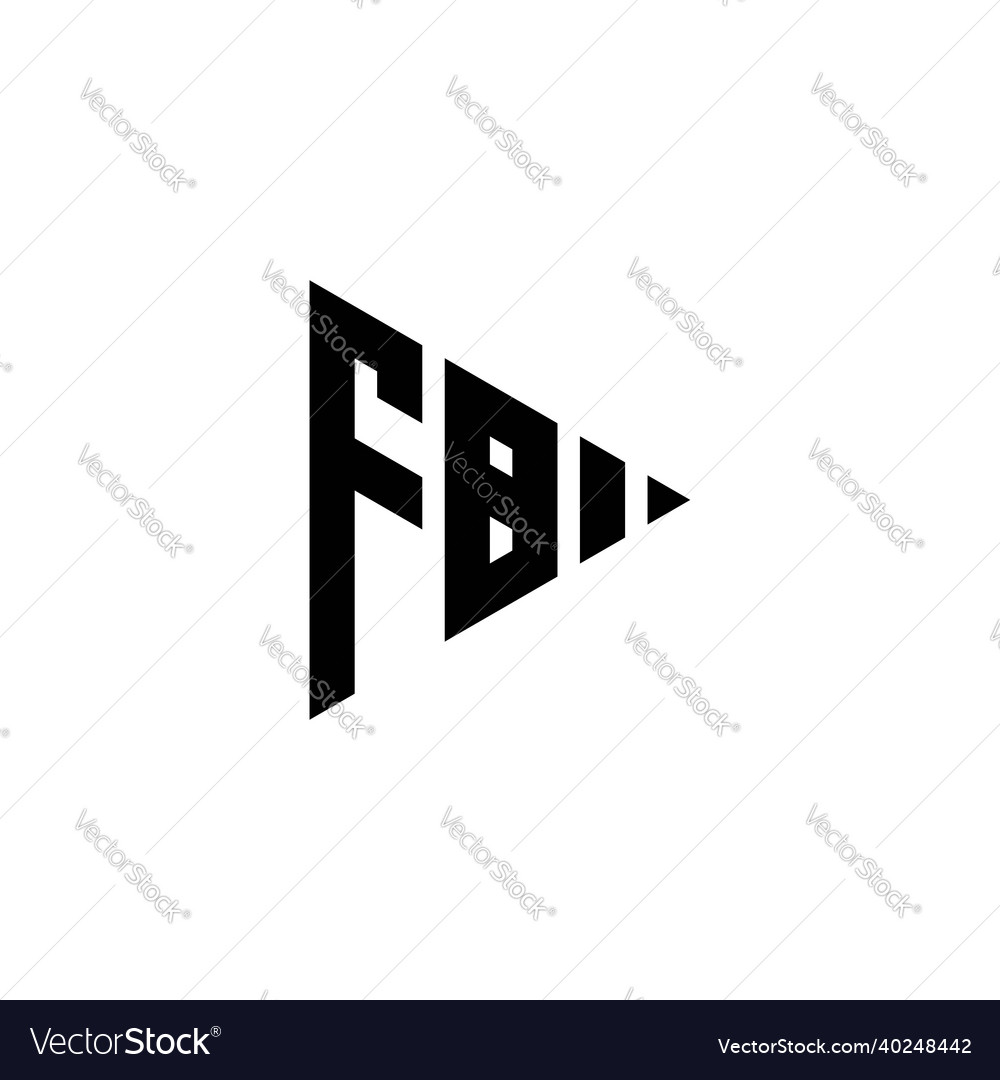 Fb logo monogram triangle shape play button vector image Fb logo monogram triangle shape play button