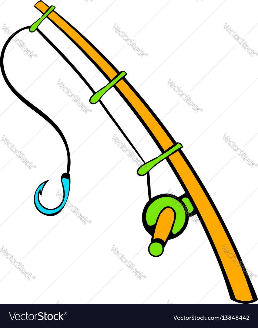 Fishing rod icon icon cartoon Royalty Free Vector Image