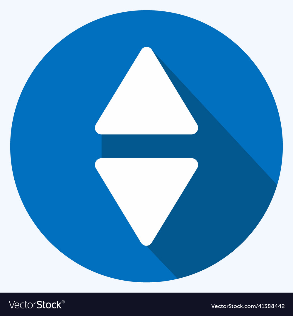 Icon scroll vertical - long shadow stylesimple vector image Icon scroll vertical - long shadow stylesimple