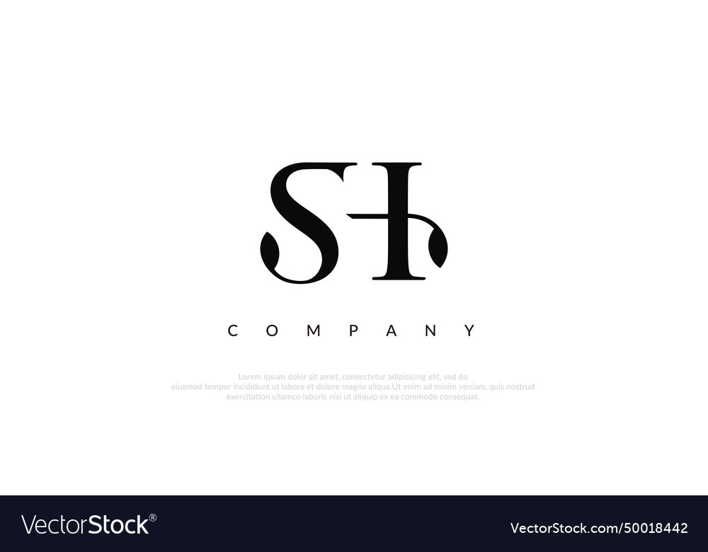 Initial sh logo design Royalty Free Vector Image