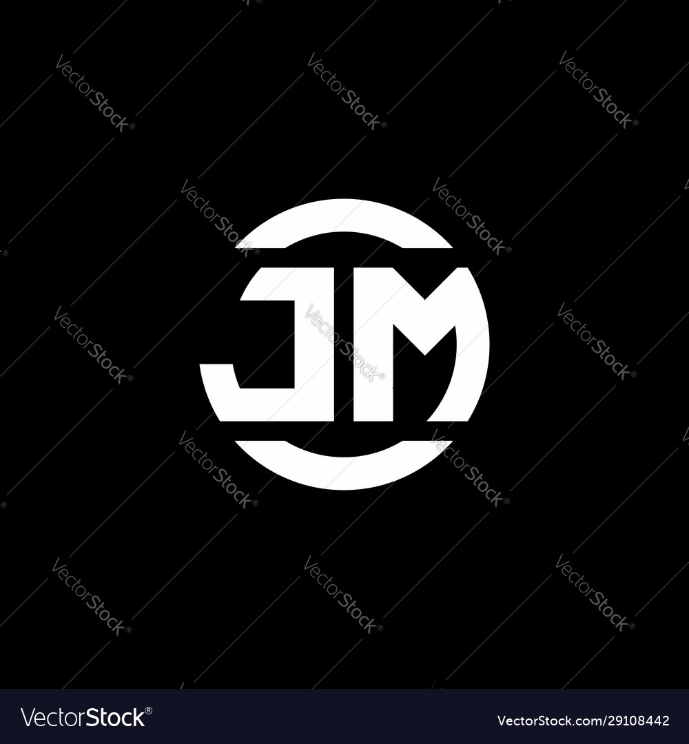 Jm logo monogram isolated on circle element Vector Image