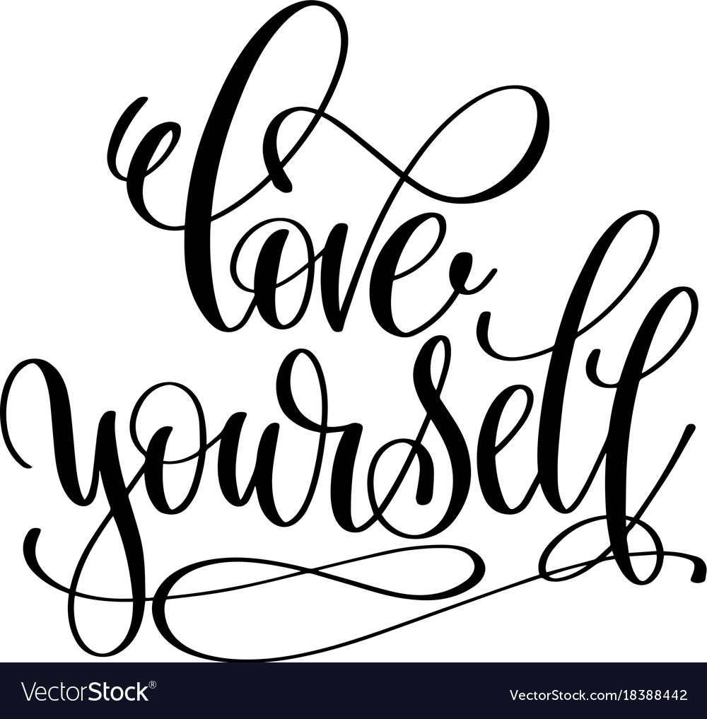 Download Love yourself hand lettering inscription Vector Image