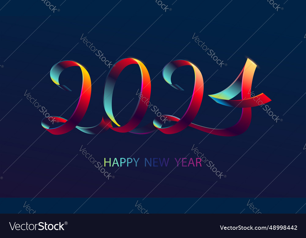 New years and christmas 2024 calligraphic vector image New years and christmas 2024 calligraphic