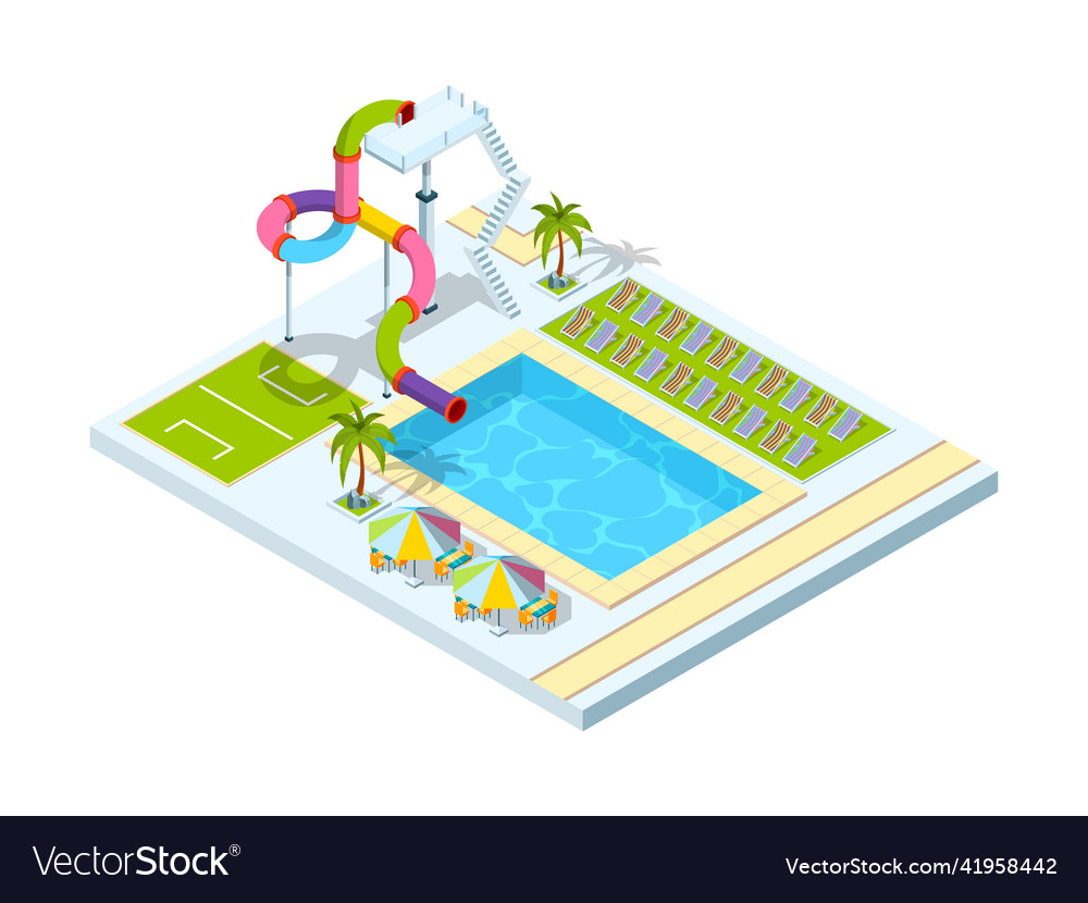 Pool hotel recreation area resort vacation water Vector Image