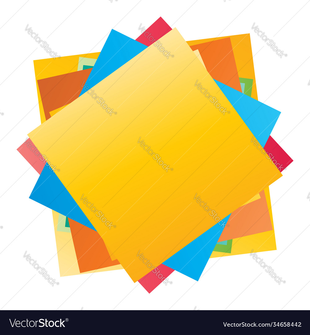 Random rotated overlapping chaotic squares vector image Random rotated overlapping chaotic squares