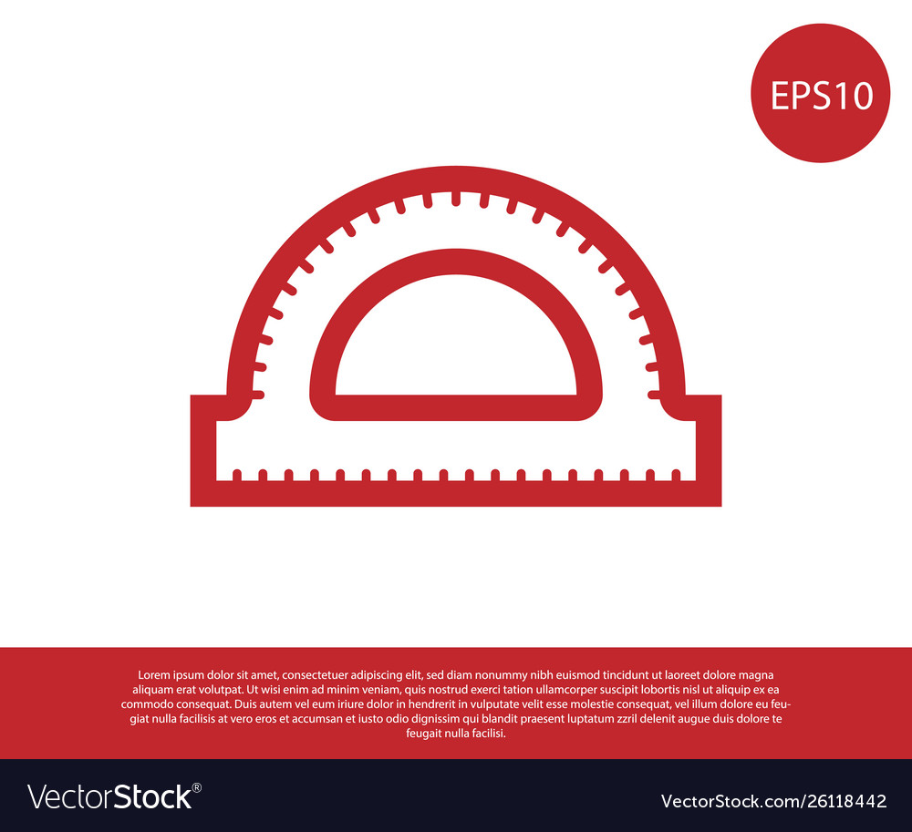 Red protractor grid for measuring degrees icon vector image Red protractor grid for measuring degrees icon