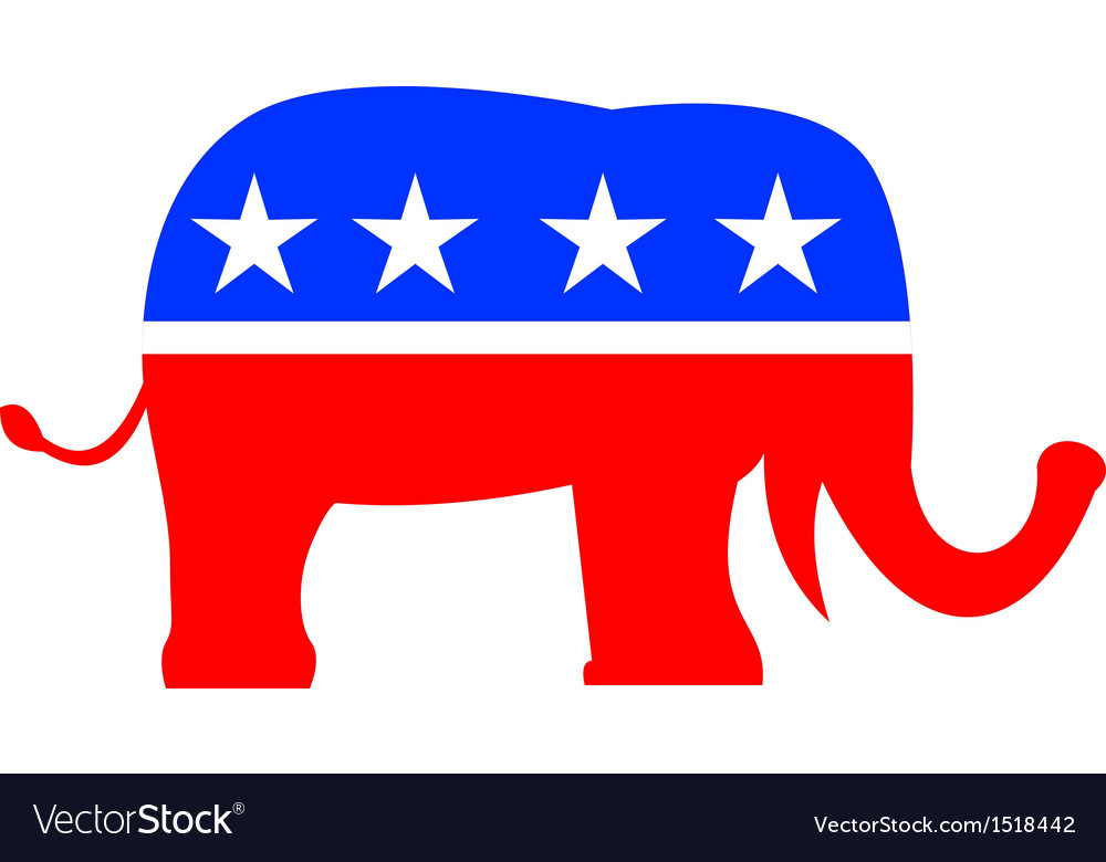 Republican elephant mascot usa flag