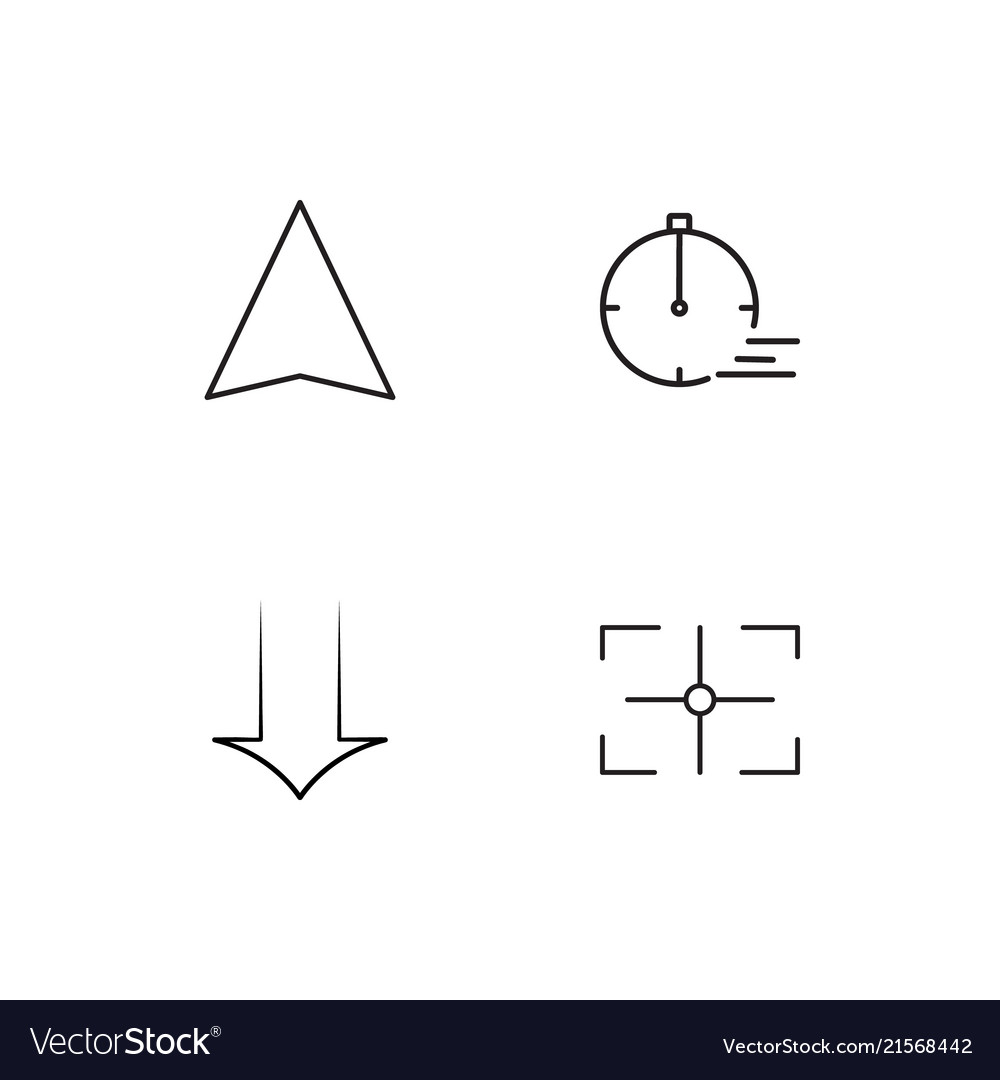 Time linear icons set simple outline
