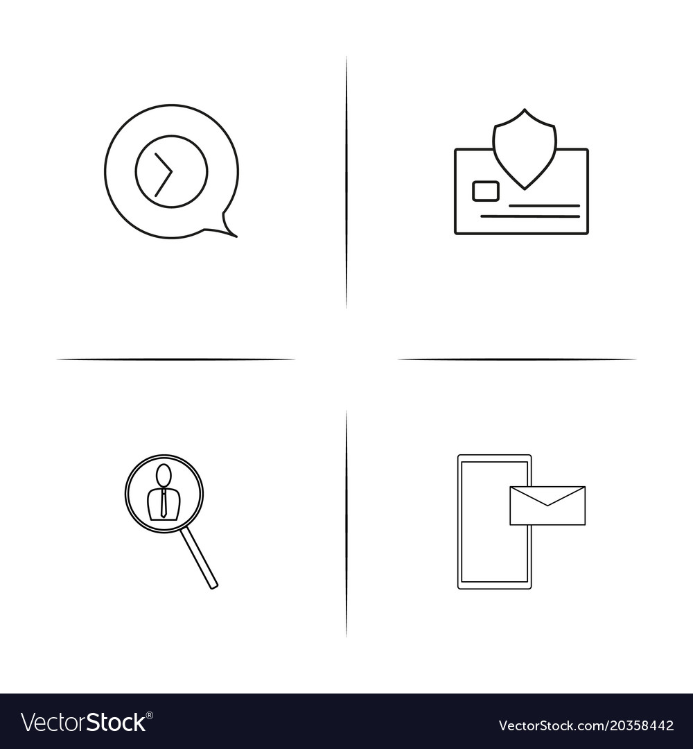 Web and text simple linear icon setsimple outline
