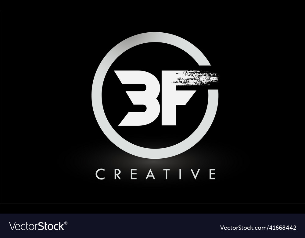 White bf brush letter logo design creative