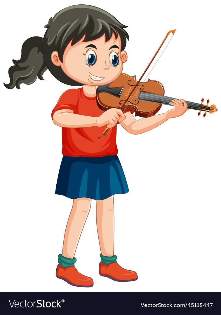 A girl playing violin musical instrument Vector Image