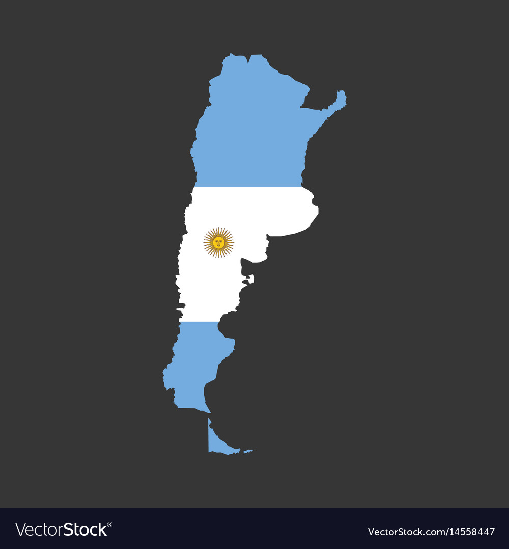 Argentina map with flag Royalty Free Vector Image