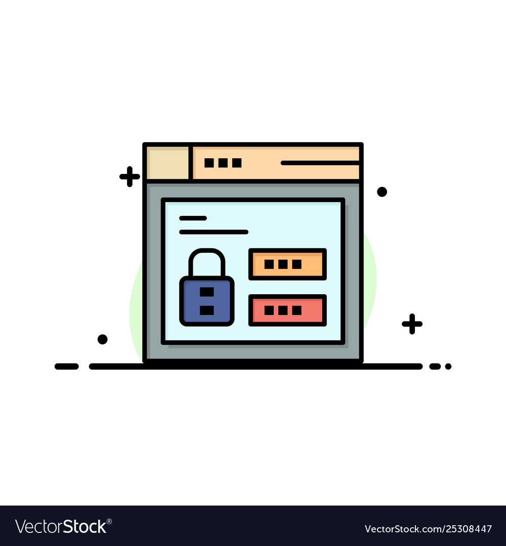 Browser web lock code business logo template flat vector image Browser web lock code business logo template flat