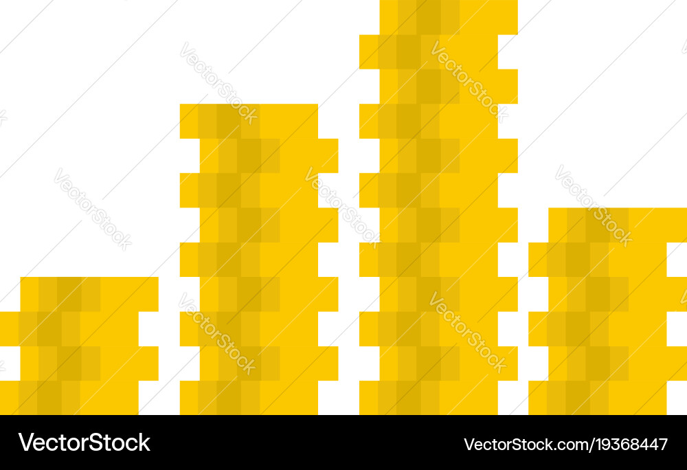 Bundle coin icon flat style Royalty Free Vector Image