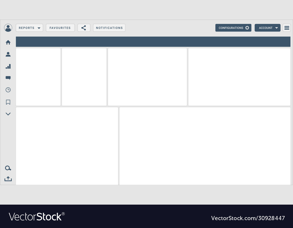 Empty analytics and statistics user admin vector image Empty analytics and statistics user admin