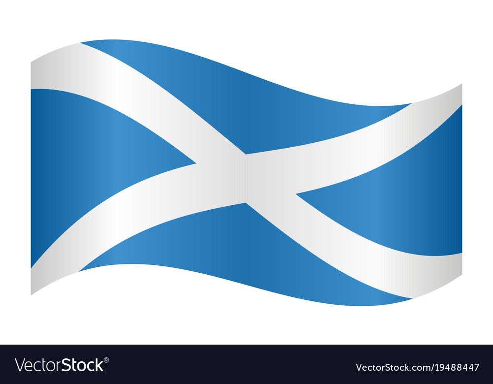 Flag Scotland Waving On White Background Vector Image