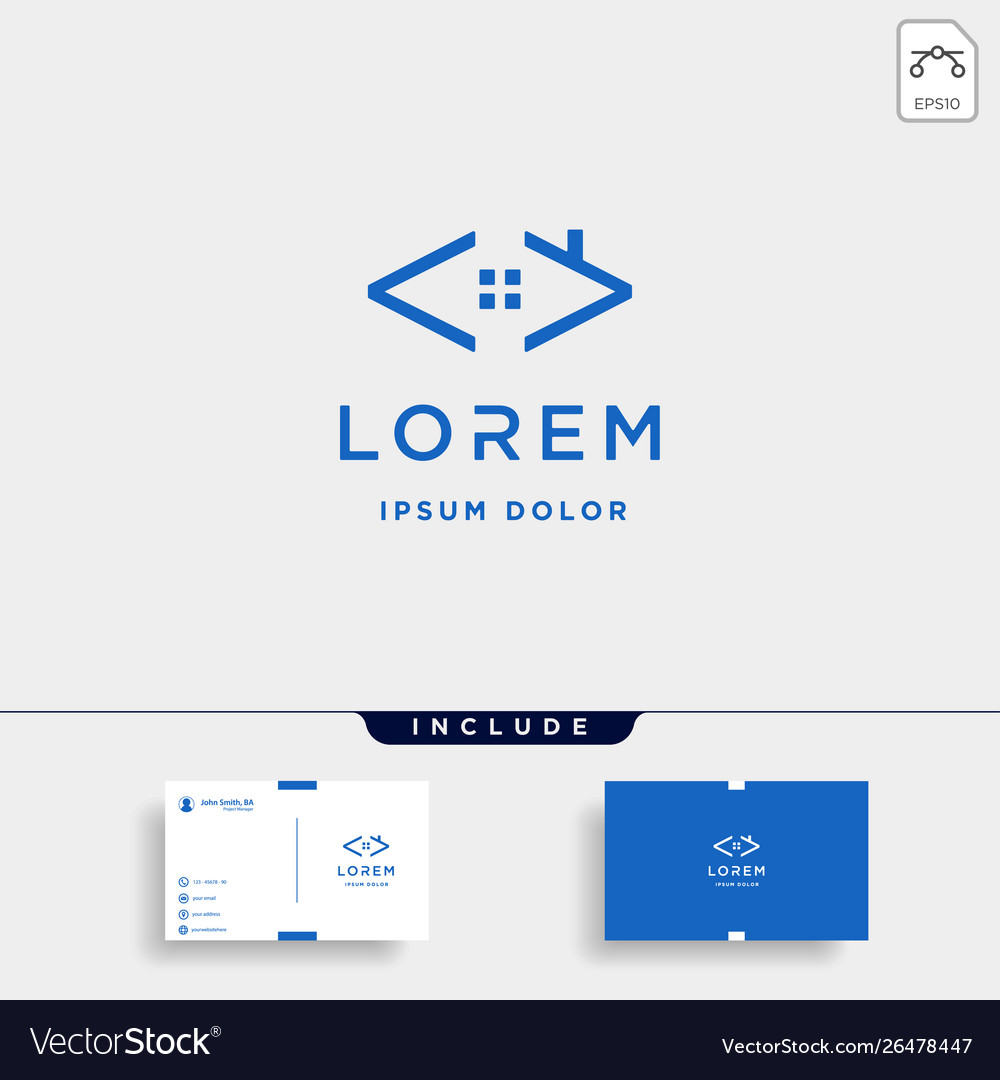 Home code logo design office coder symbol