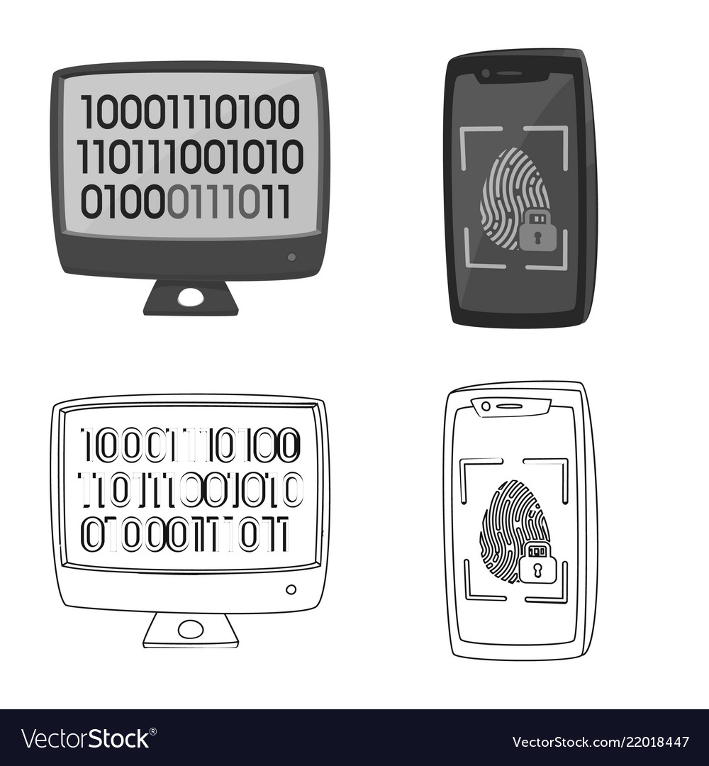 Isolated object of virus and secure icon set vector image Isolated object of virus and secure icon set