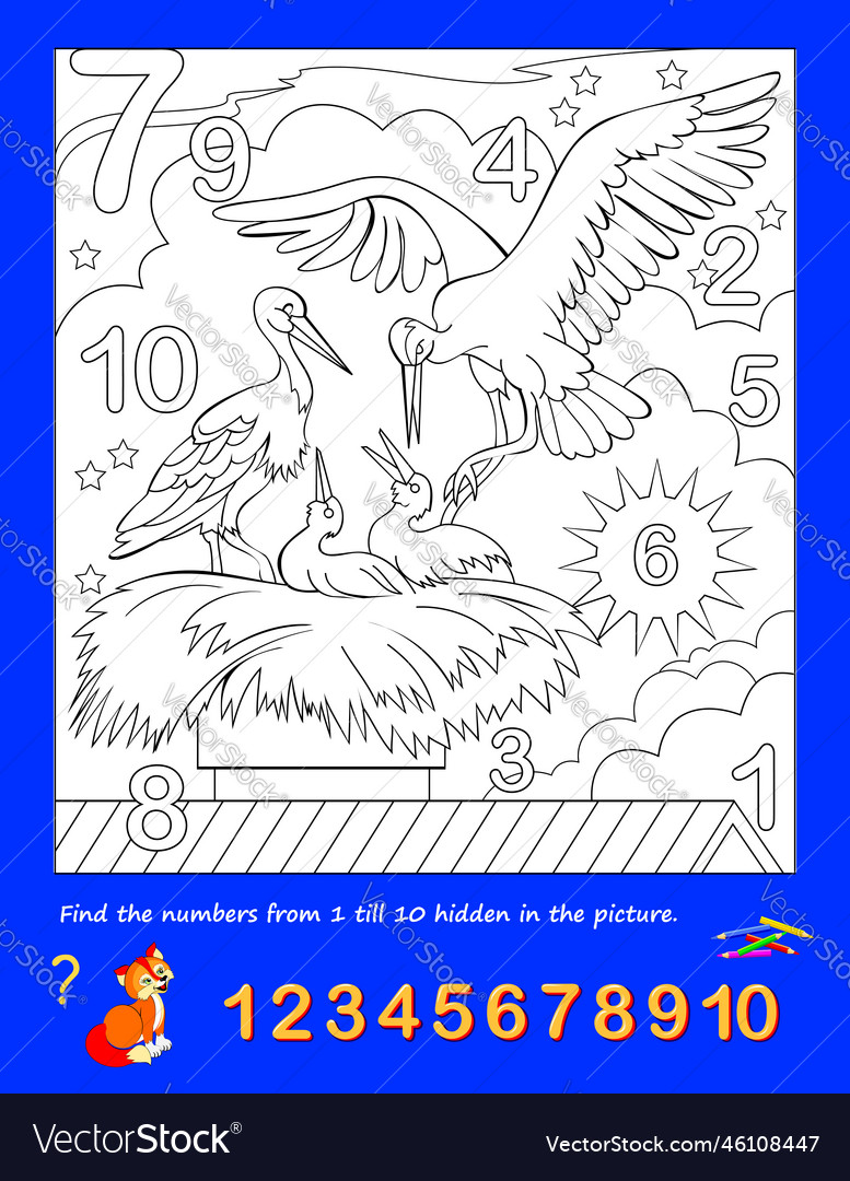 Math education for little children coloring book Vector Image