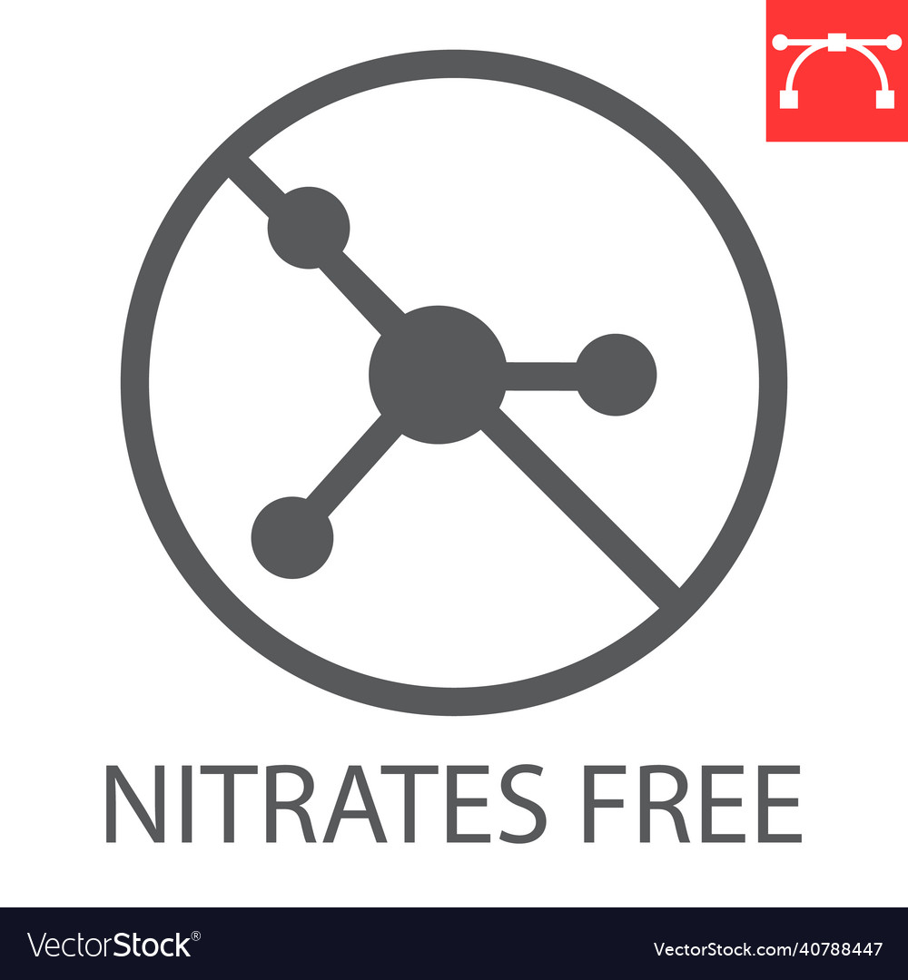 Nitrates free glyph icon