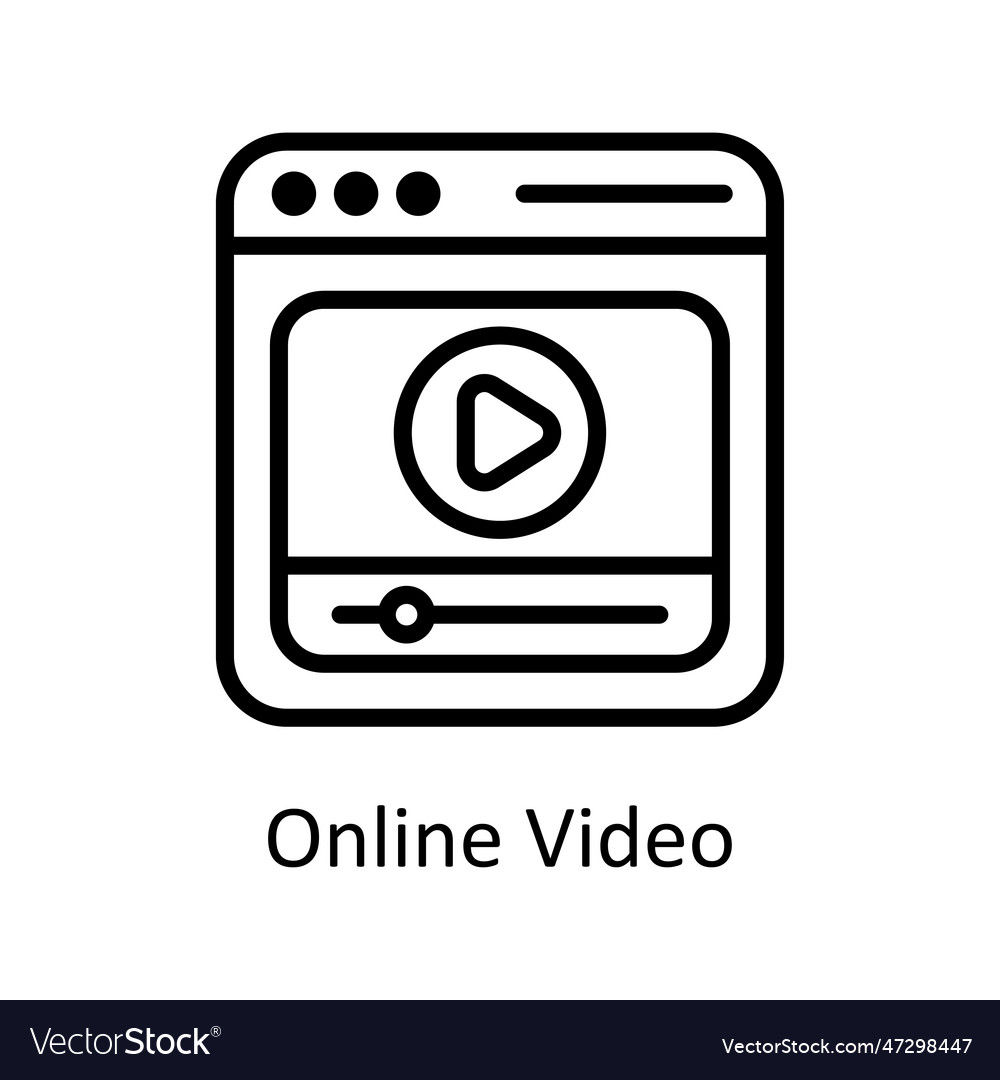 Online video outline icon design