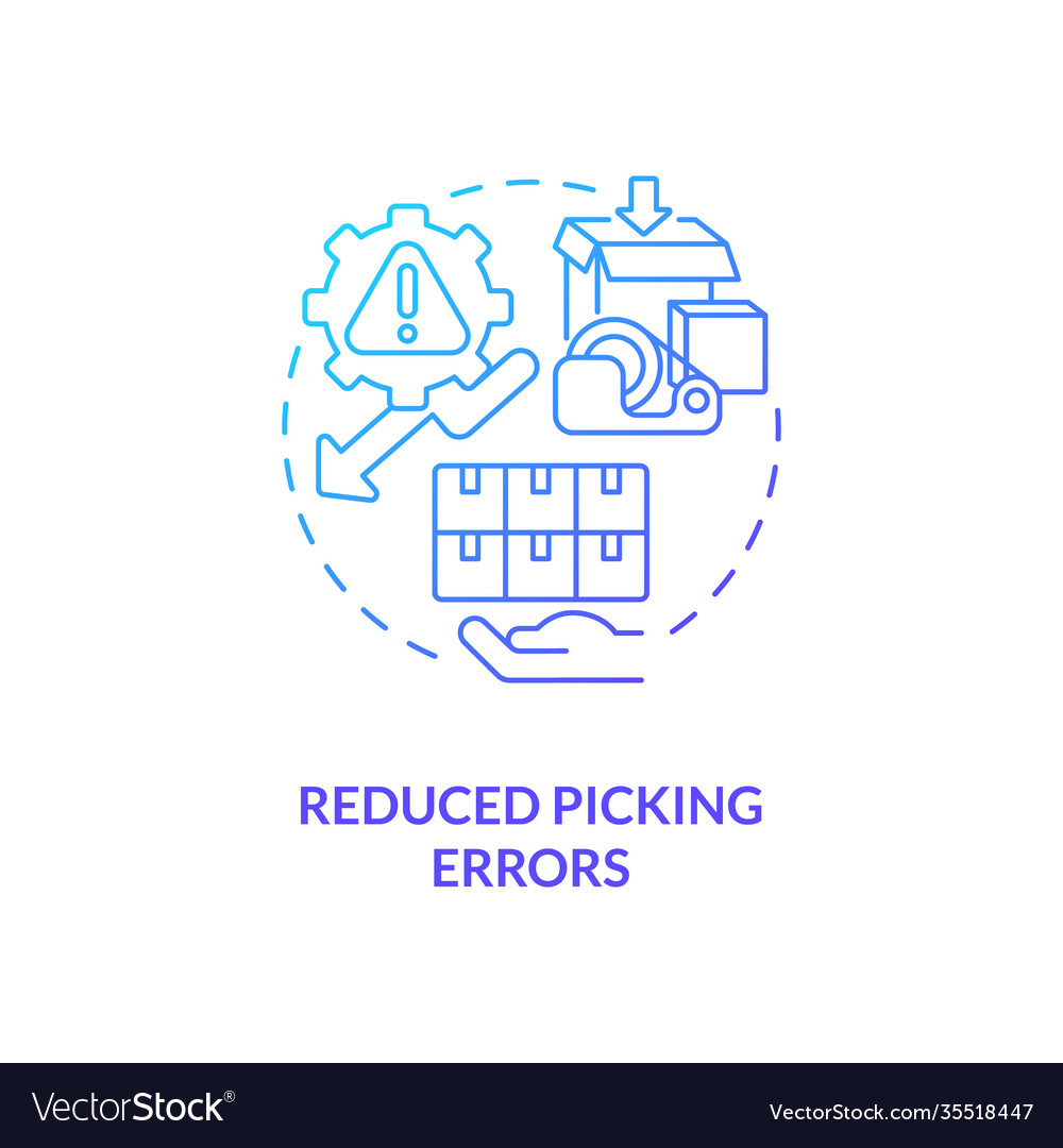 Reduced picking errors concept icon