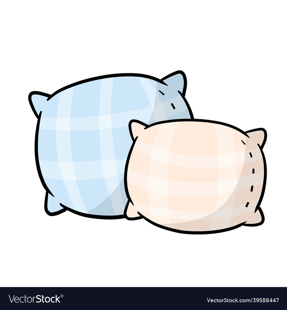Set of pillows large and small object Vector Image Set of pillows large and small object