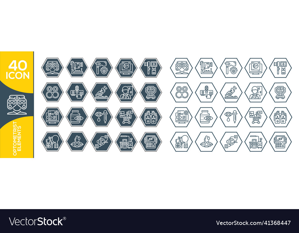 Simple set of optometry related line icons Vector Image Simple set of optometry related line icons