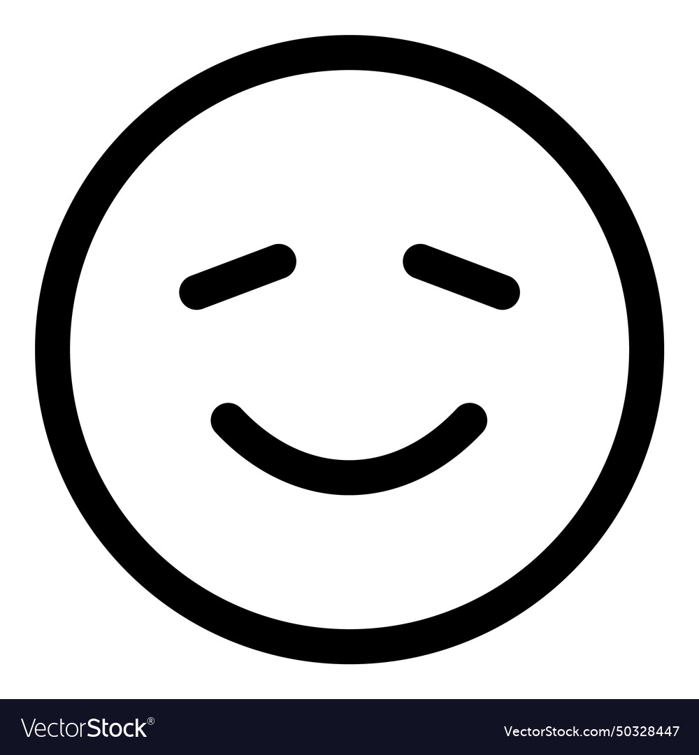 Smile emoji face flat icon isolated on white Vector Image