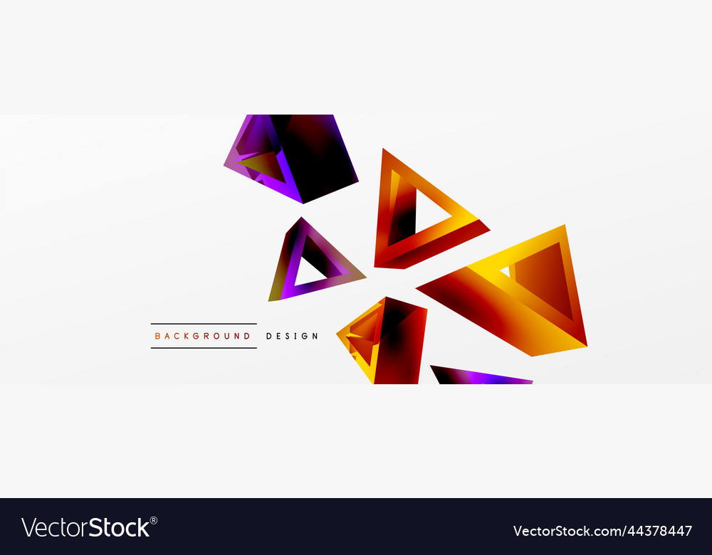 Triangle abstract background 3d basic Vector Image Triangle abstract background 3d basic