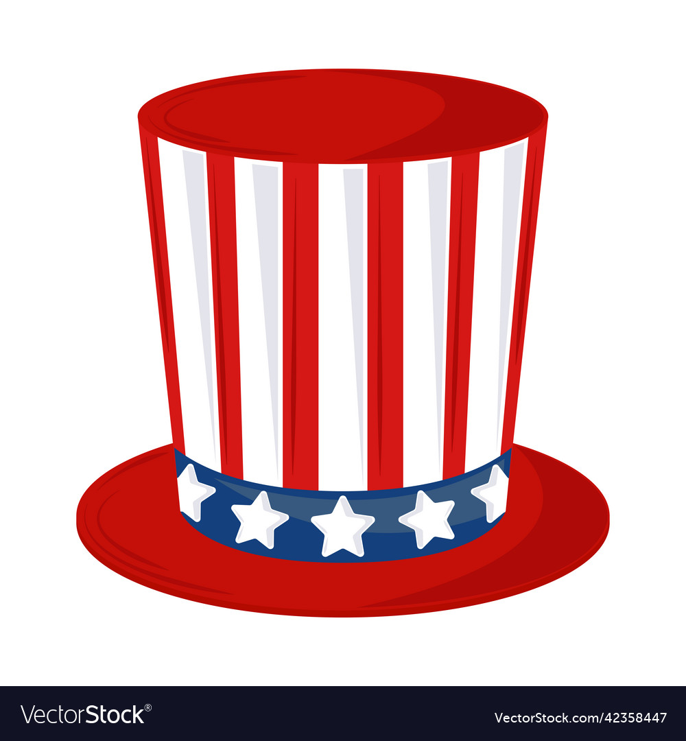 Usa flag in top hat Royalty Free Vector Image - VectorStock