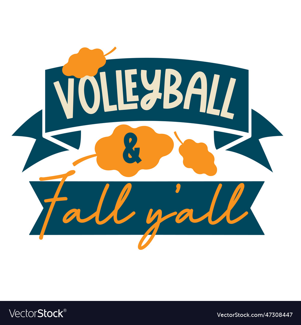 Volleyball lettering for greeting card design