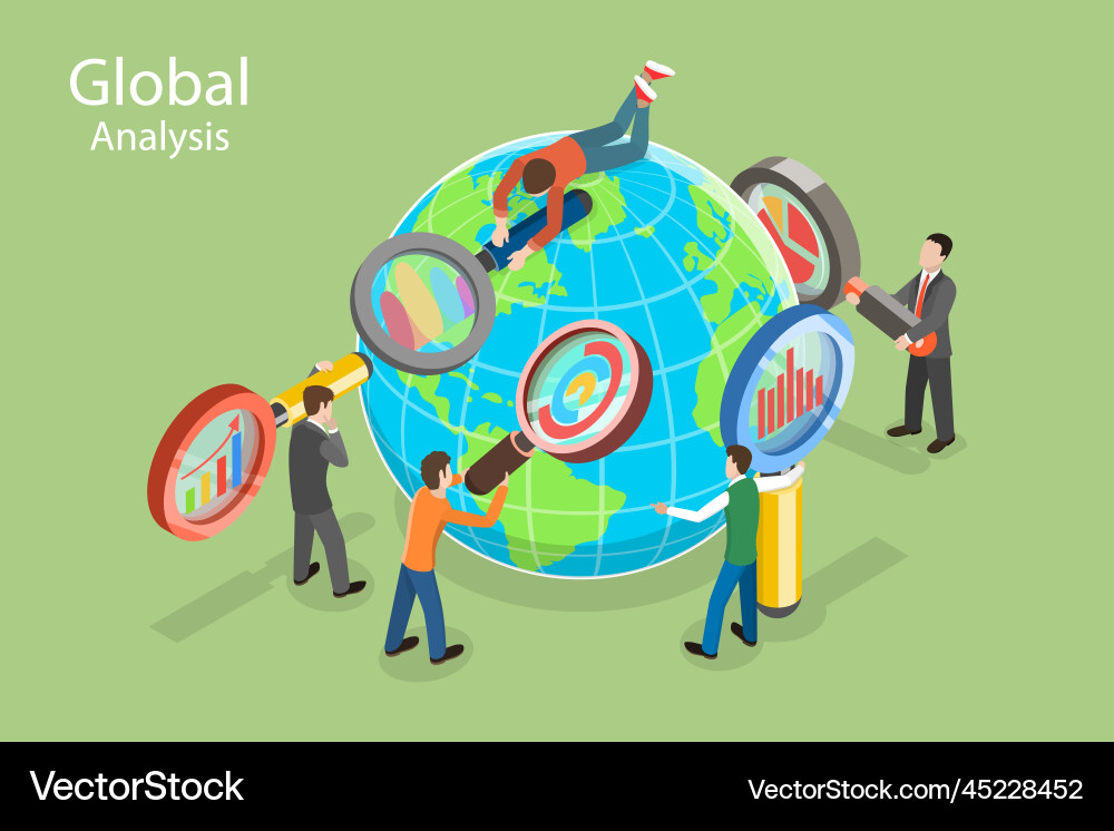 3d isometric flat conceptual Royalty Free Vector Image