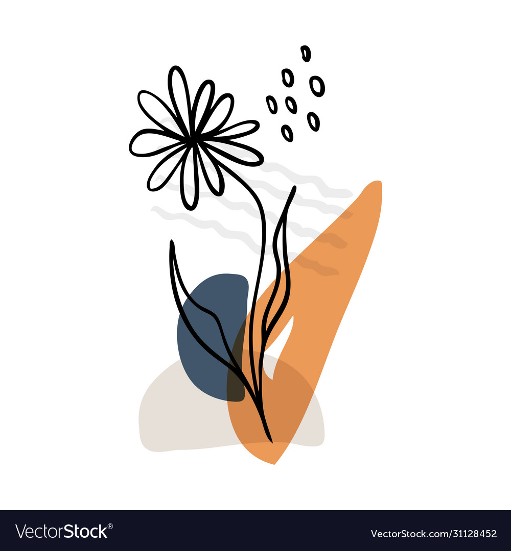 Abstract floral art leaves background hand draw