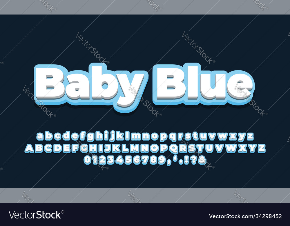 Blue soft with white 3d font effect or text