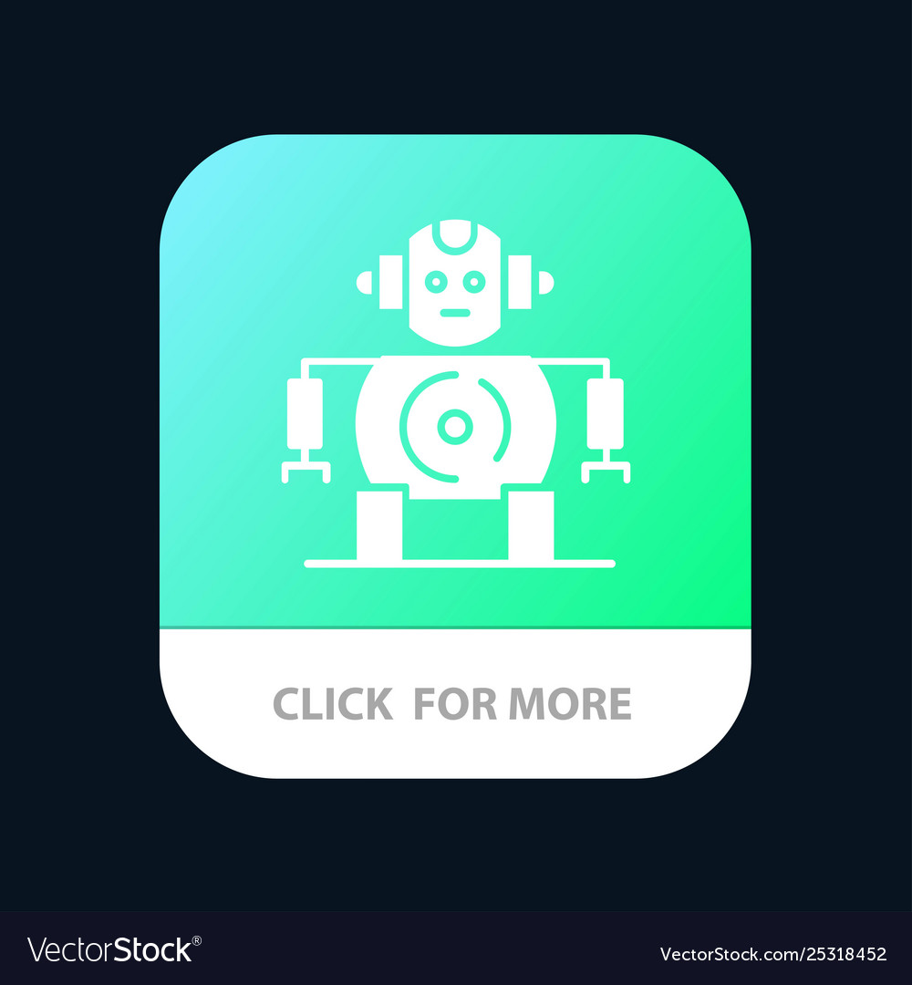 Cnc robotics technology mobile app button android vector image Cnc robotics technology mobile app button android
