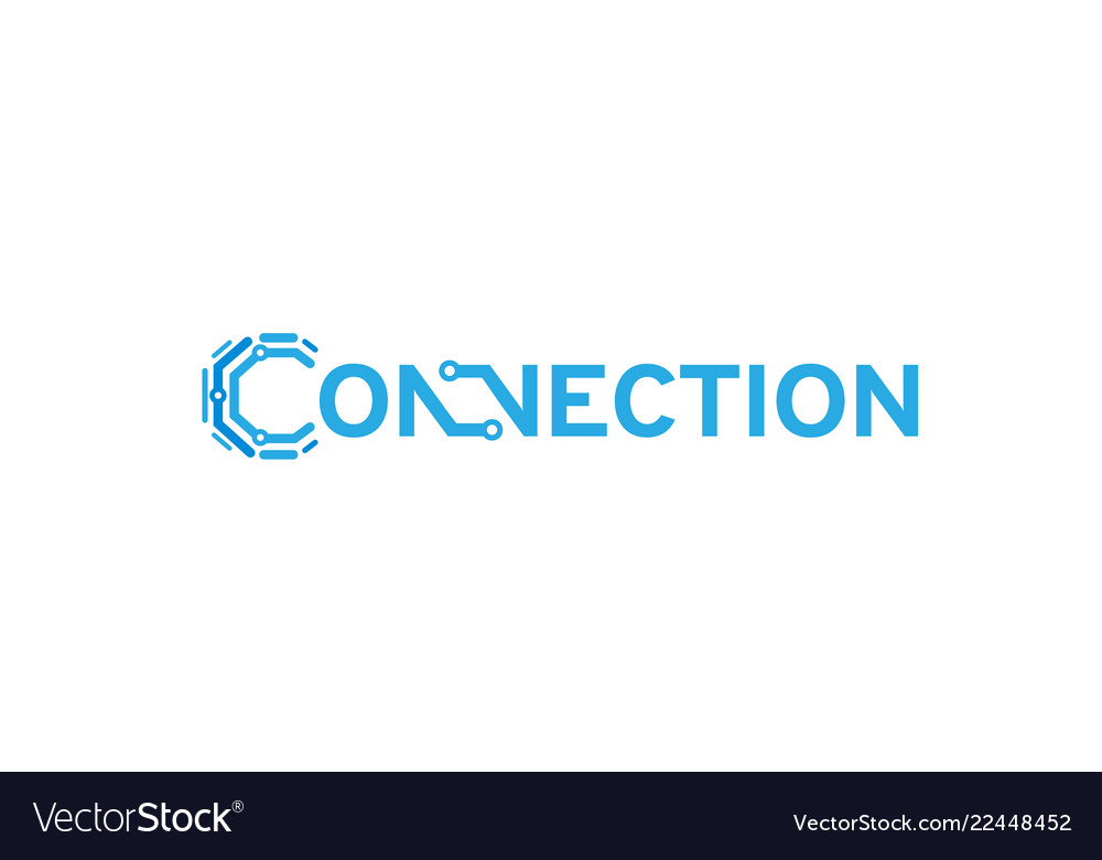 Connection typography logo Royalty Free Vector Image