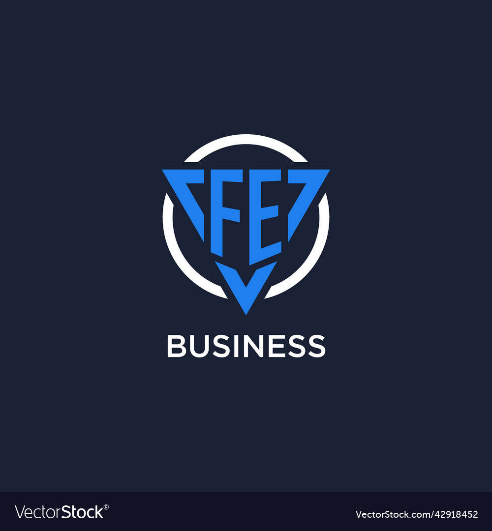 Fe monogram logo with triangle shape and circle