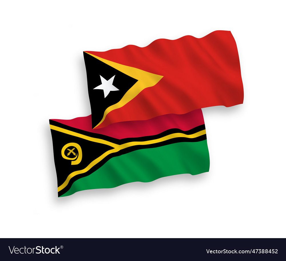 Flags Of Republic Of Vanuatu And East Timor On A Vector Image