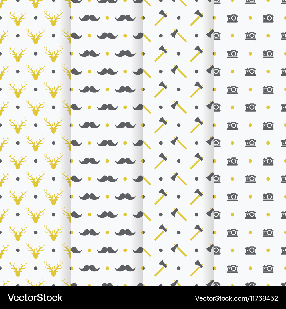 Hipster seamless pattern collection Royalty Free Vector