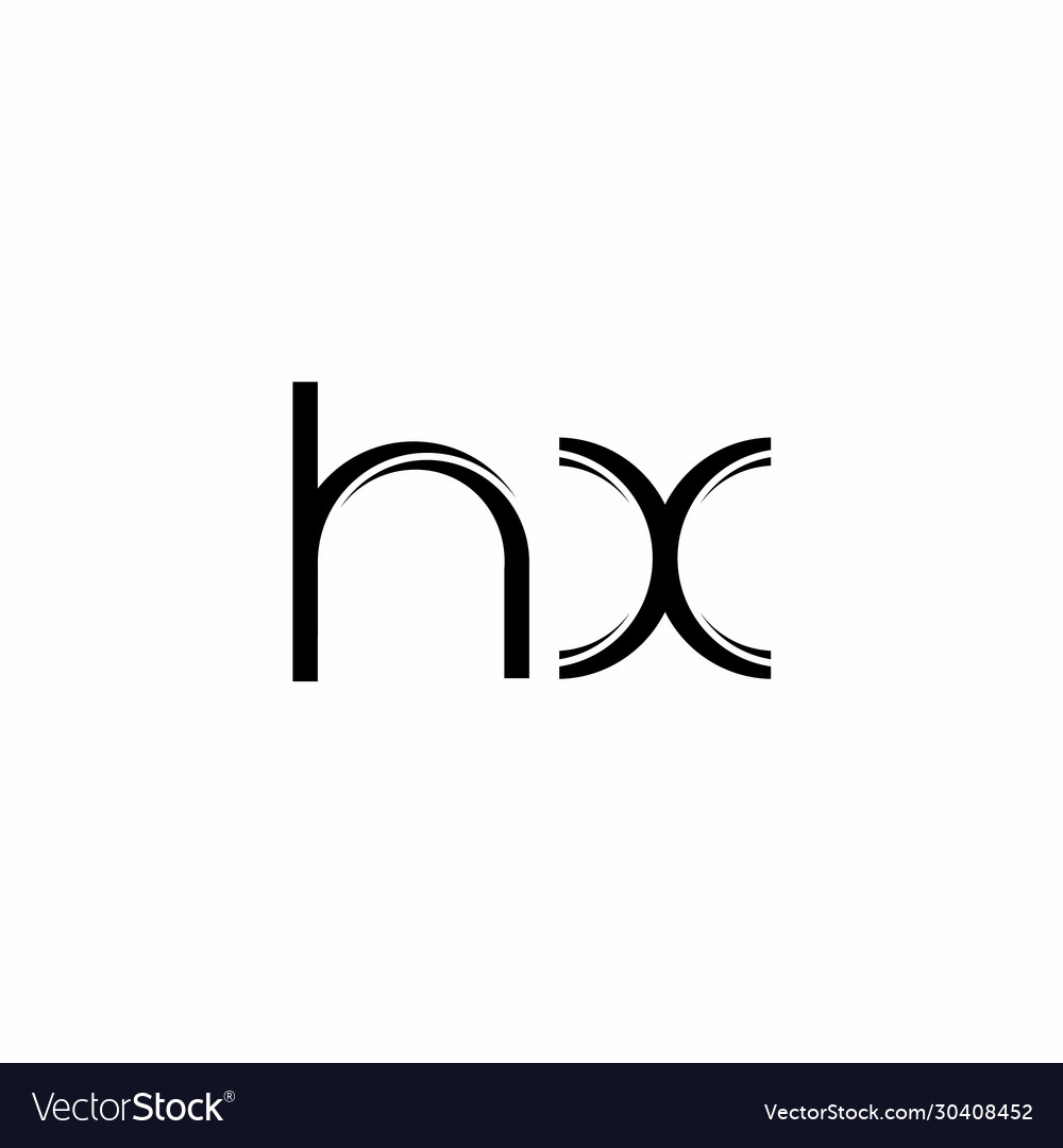 Hx logo monogram with slice rounded modern design