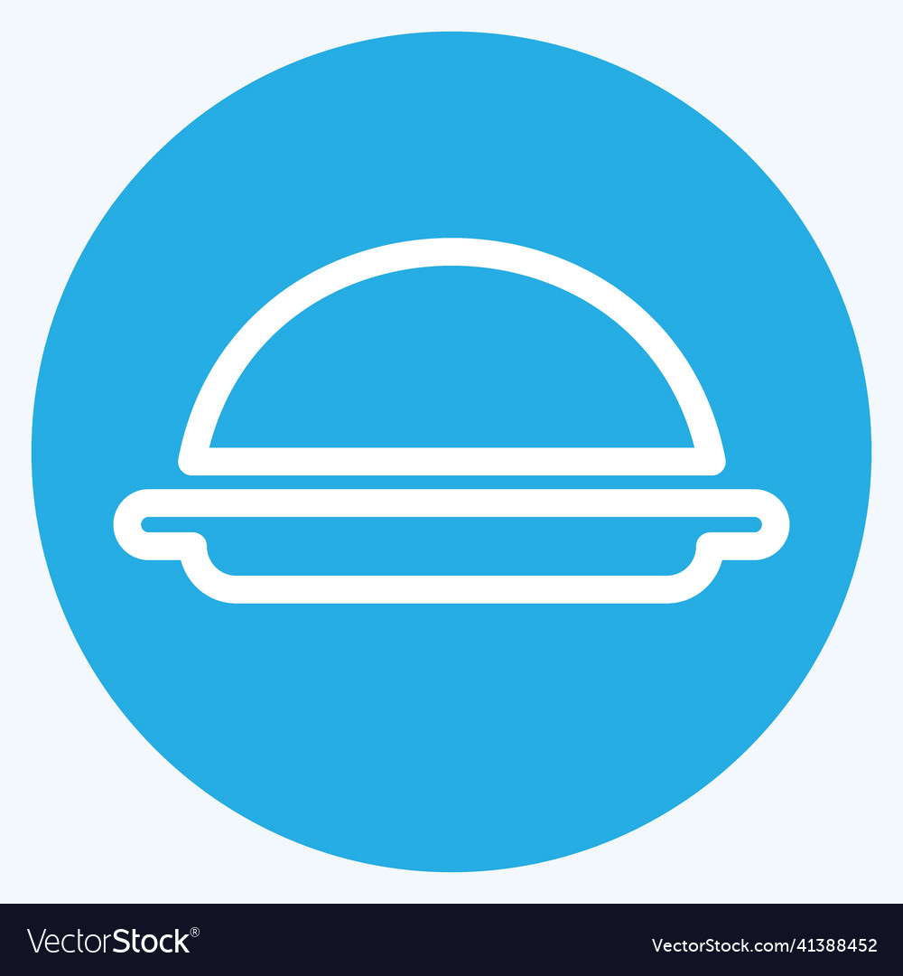 Icon serving food - blue eyes style - simple Vector Image