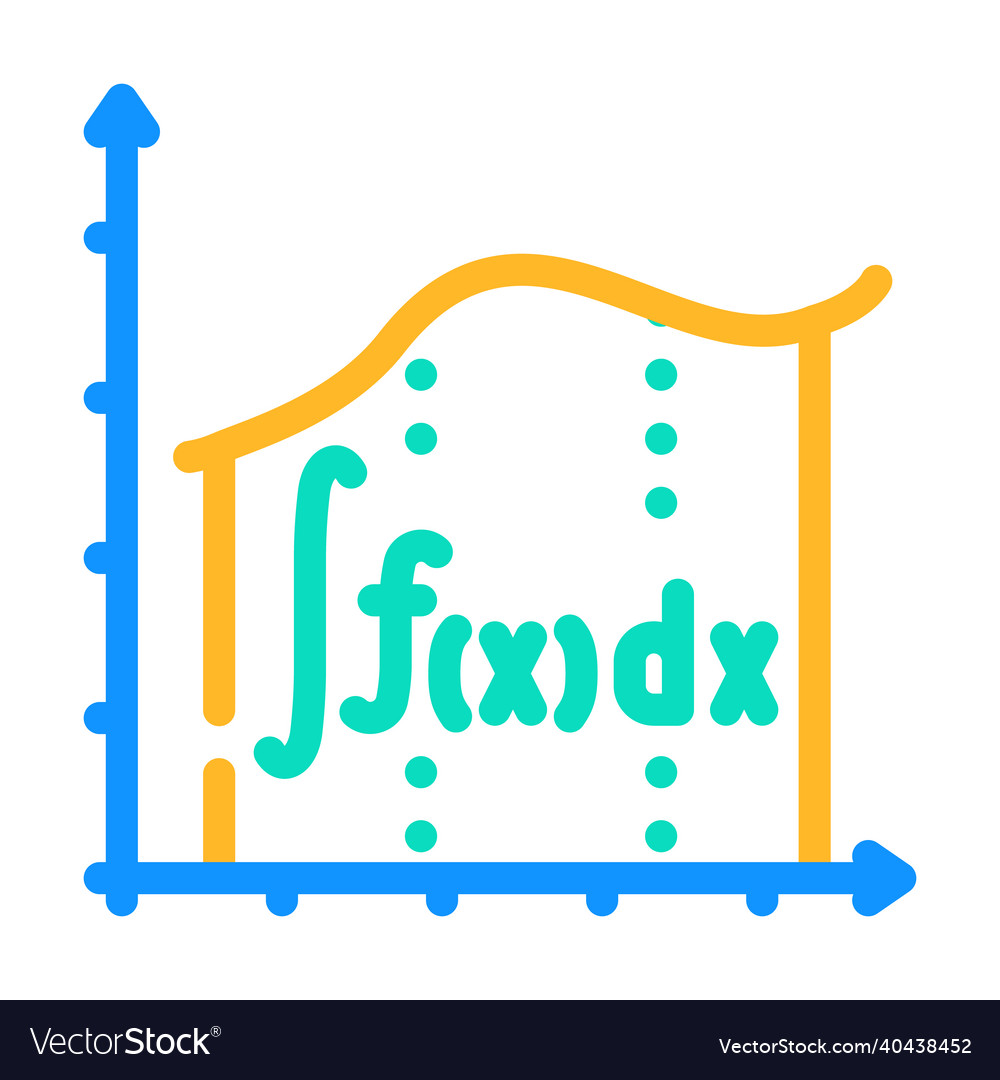 Integration math data science color icon vector image Integration math data science color icon