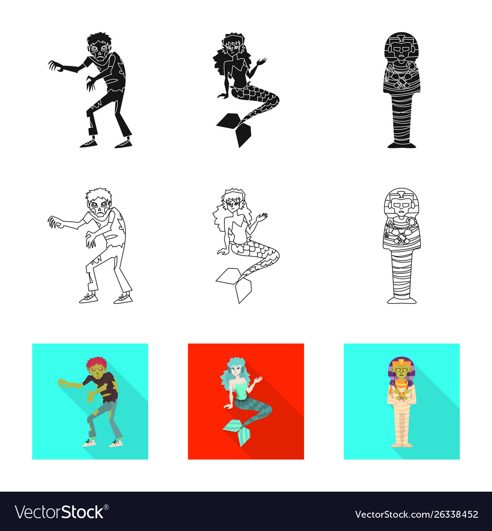 Isolated object mystic and hell icon set vector image Isolated object mystic and hell icon set