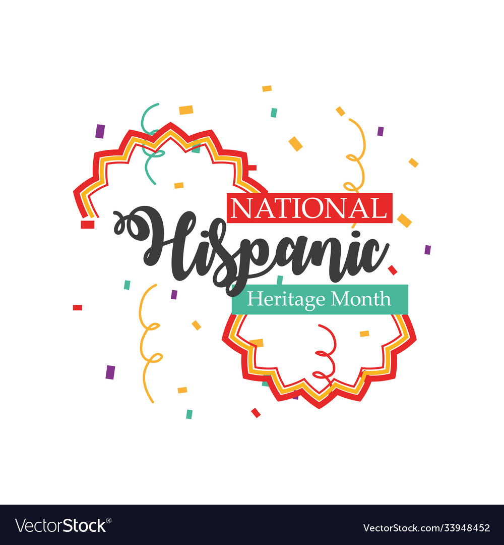 National hispanic heritage month with confetti